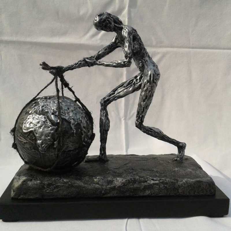 The woman with the globe
